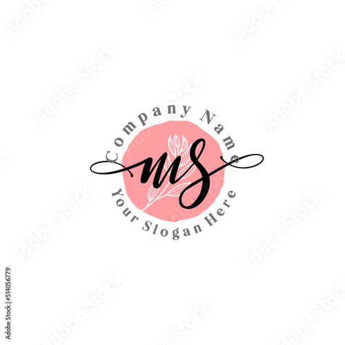 MS signature logo template vector