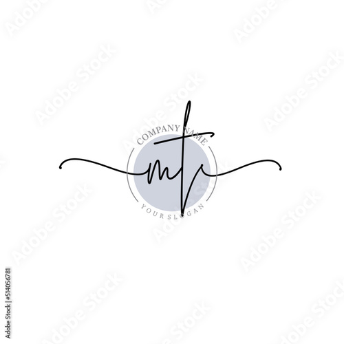 MT signature logo template vector