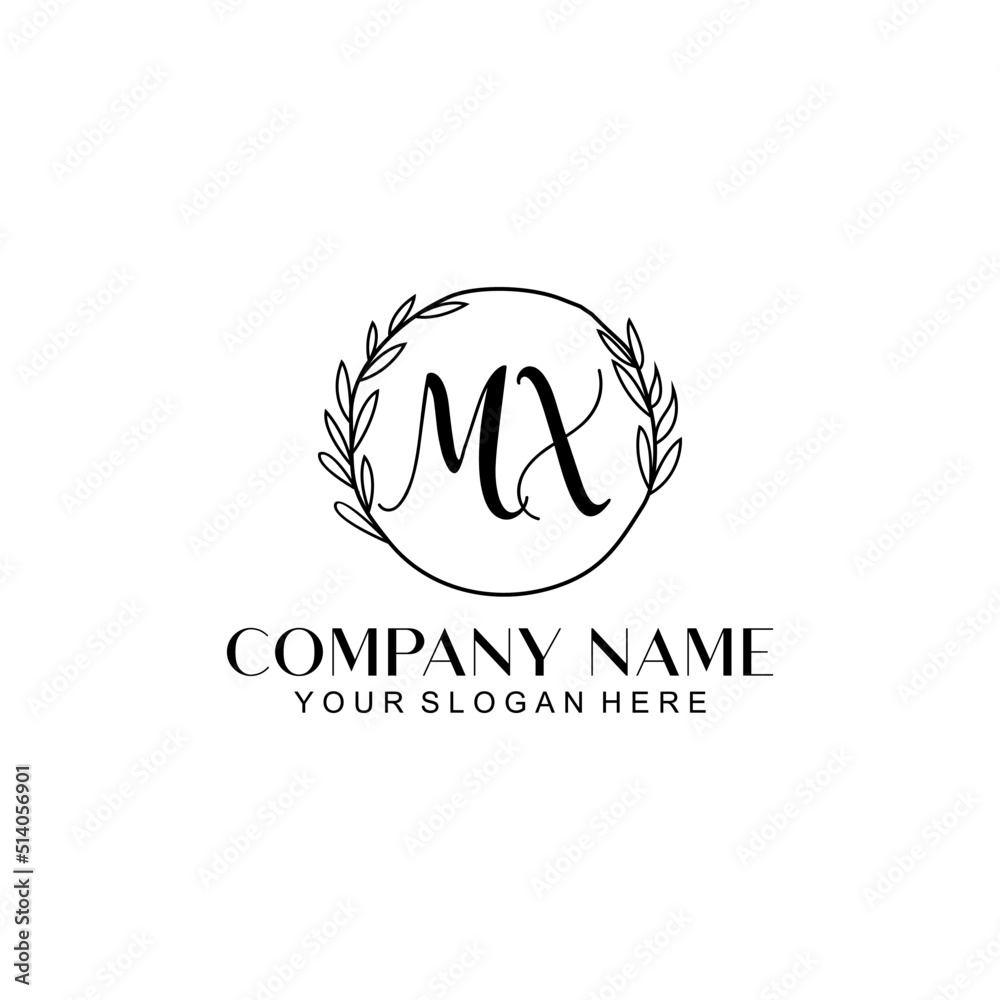 MX Beauty vector initial logo MX Beauty vector initial logo