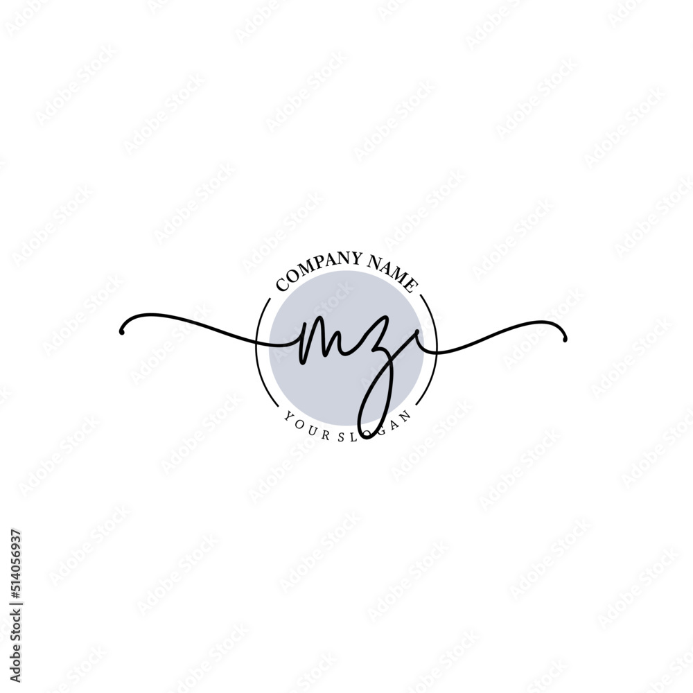 MZ signature logo template vector MZ signature logo template vector