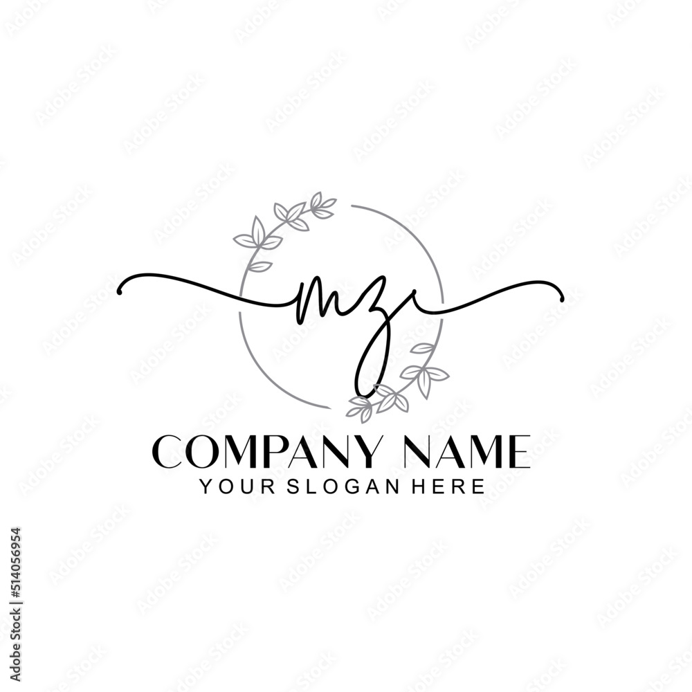MZ signature logo template vector MZ signature logo template vector