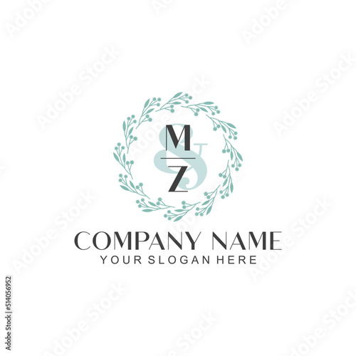 MZ Beauty vector initial logo
