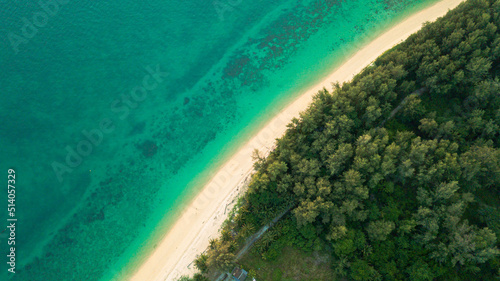 Aerial drone view of beautiful beach scenery in Besar Island, Mersing, Johor, Malaysia © MUAZ JAFFAR