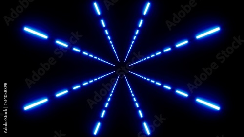 Glowing Blue Dotted CircleLight Lamps Overlay © shufilm