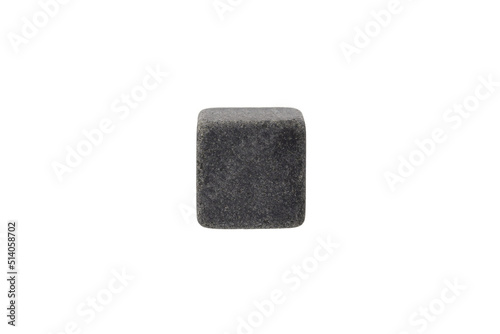 Single whiskey stone cube isolated over the white background