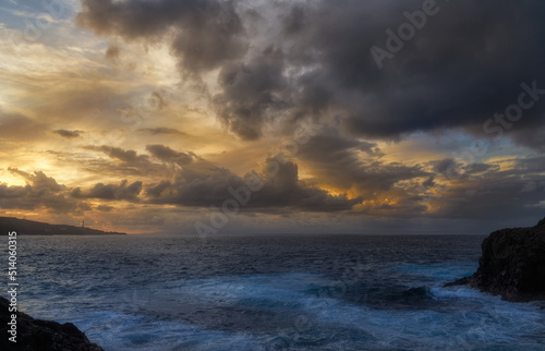 Sunset in Gáldar, north of Gran Canaria, Canary Islands photo
