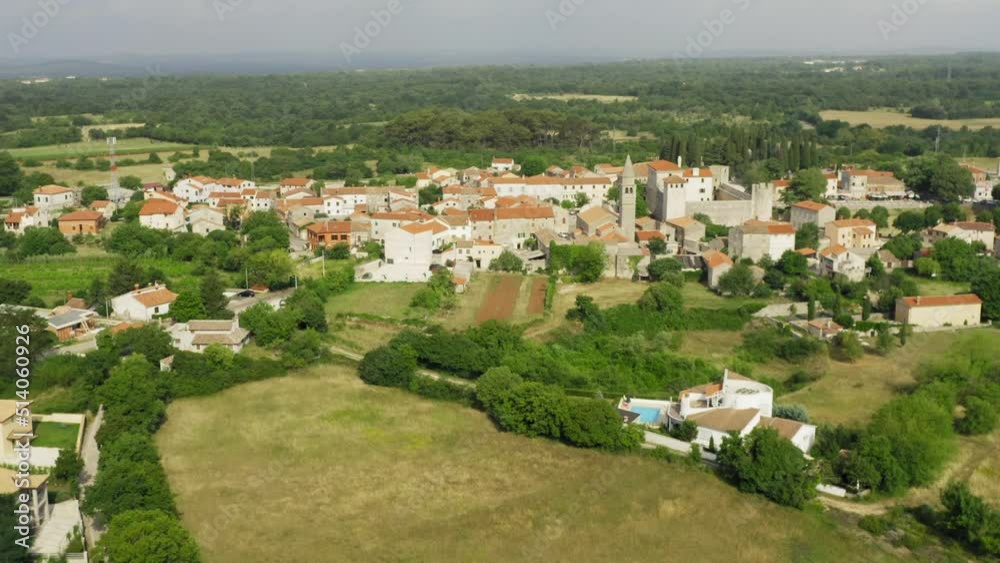 Aerial view of Svetvicenat town in Istra, Croatia Aerial view of Svetvicenat town in Istra, Croatia