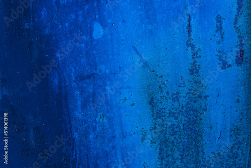 background texture of old rusty metal blue door