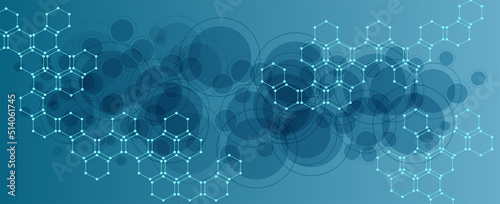 Vector illustration of molecular structure.  Abstract background for innovation technology, science, healthcare, and medicine