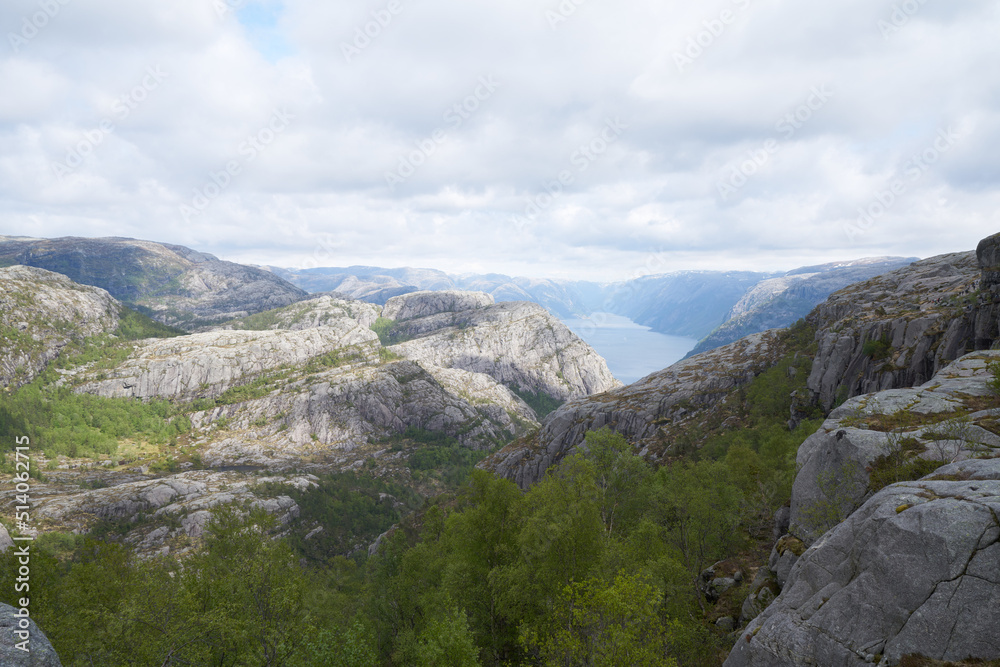 Breathtaking landscape of Preikestolen rock
