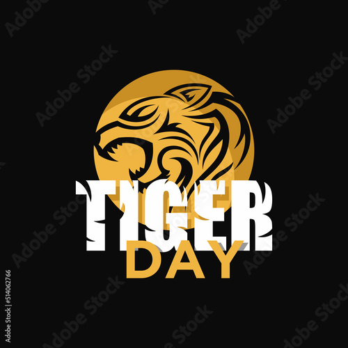 Vector letter of Tiger Day with Abstract head Tiger