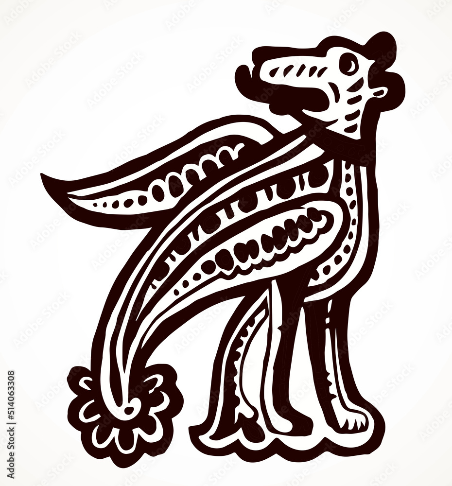 Naklejka premium Celtic ornament. Vector drawing label