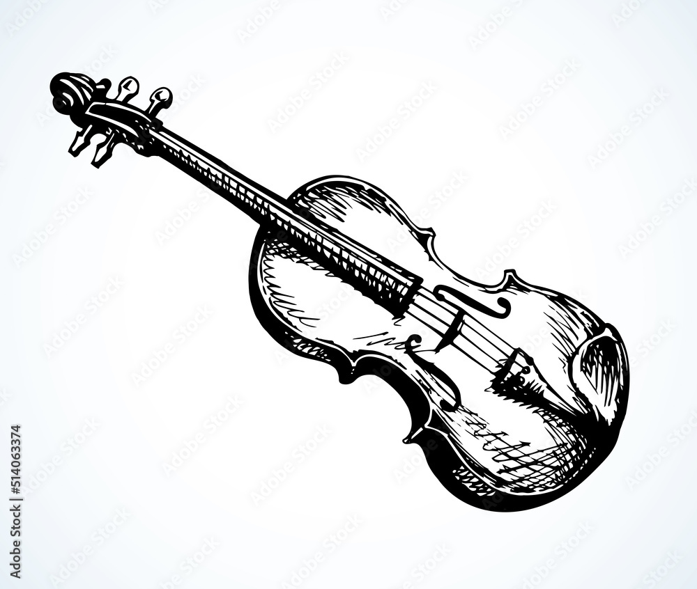 Obraz premium Still life with a violin. Vector drawing