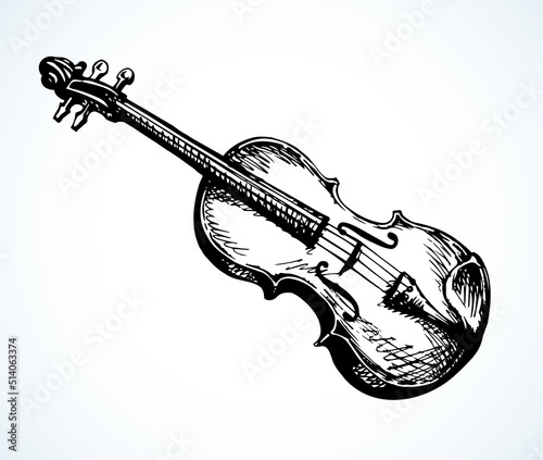 Still life with a violin. Vector drawing