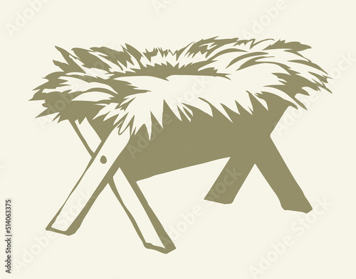 Feeder for livestock. Vector drawing