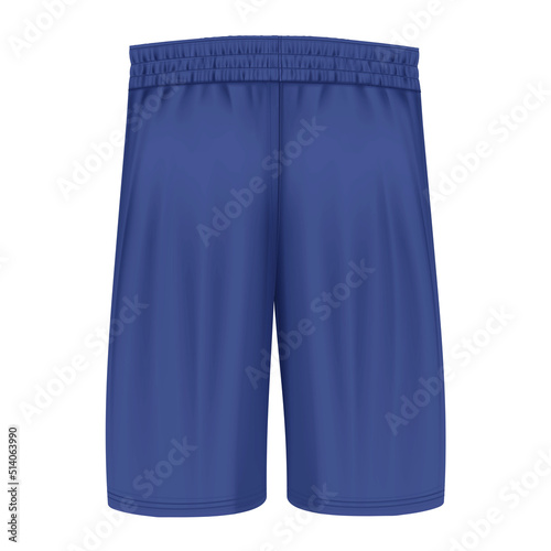 This Back View Classical  Basketball Shorts Mockup In Deep Ultramarine Color, is a professional mockup for placing your own designs.