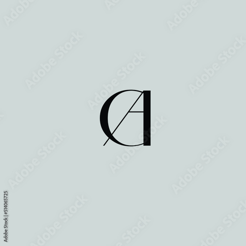 Creative Professional Trendy and Minimal Letter CA AC Logo Design in Black and White Color, Initial Based Alphabet Icon Logo in Editable Vector Format