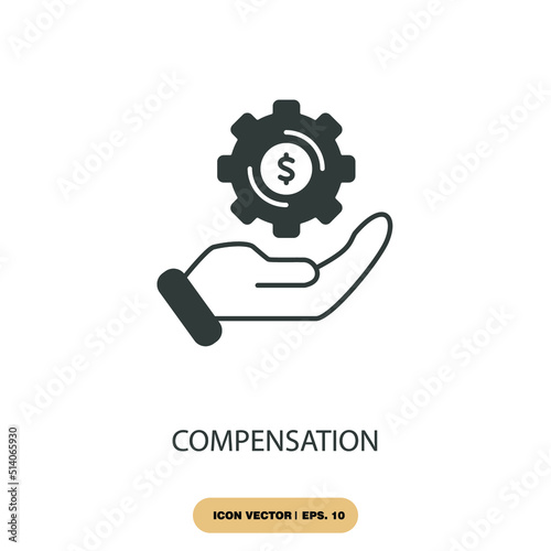 compensation icons symbol vector elements for infographic web