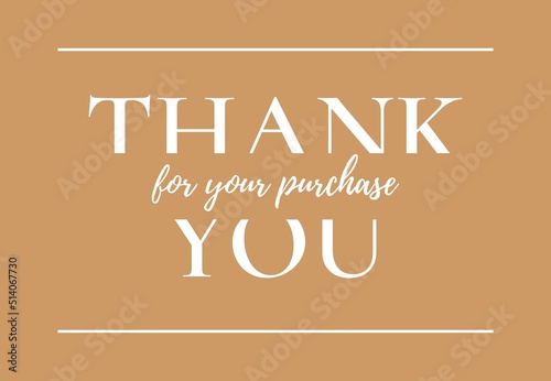 Thank you for your purchase handwritten inscription. hand drawn lettering. Thank you calligraphy. Thank you card sticker. Vector illustration.