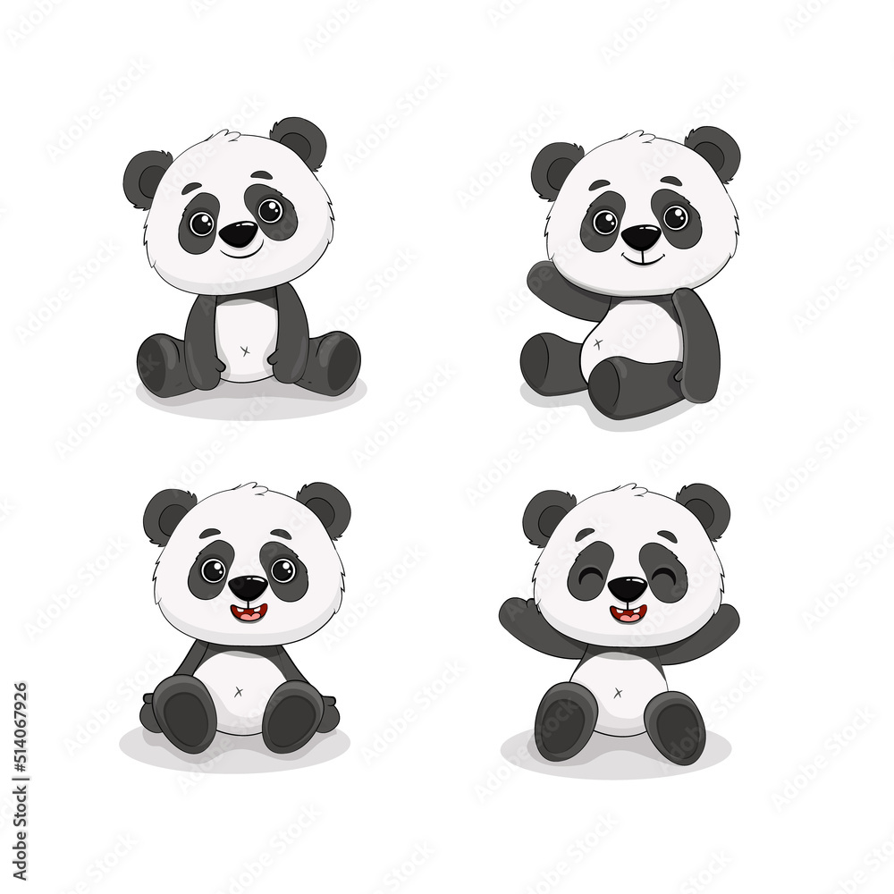 Cute Panda Stock Illustration - Download Image Now - Kawaii, Panda -  Animal, Animal - iStock