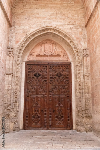 Ciudad Real, Spain. Entrance to the Catedral de Nuestra Senora del Prado (Our Lady Saint Mary of the Prado Cathedral), a Gothic temple
