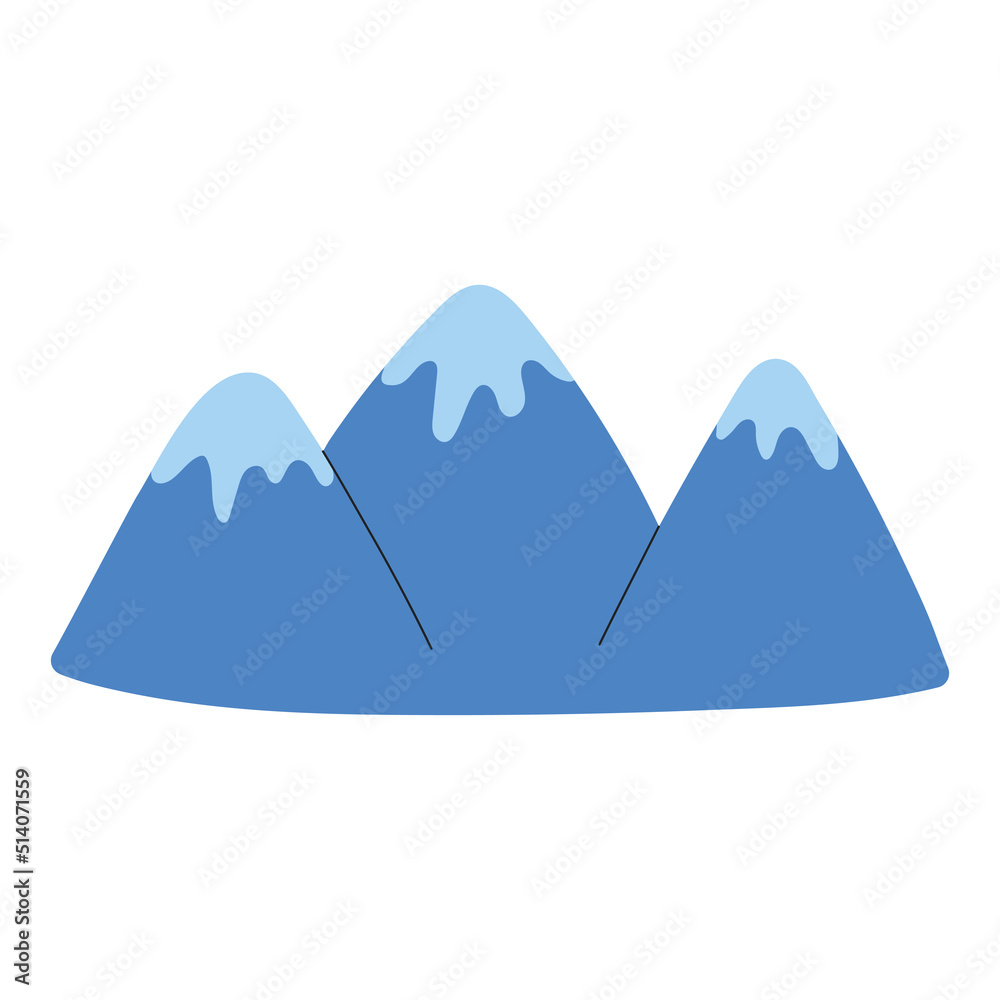 Mountain vector flat Illustration. Camping element.
