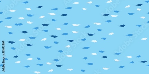 Seamless Wave Pattern, Hand drawn cute water vector background. Watercolor sea brush smears, baby paint lines design