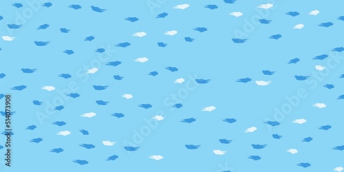 Seamless Wave Pattern, Hand drawn cute water vector background. Watercolor sea brush smears, baby paint lines design
