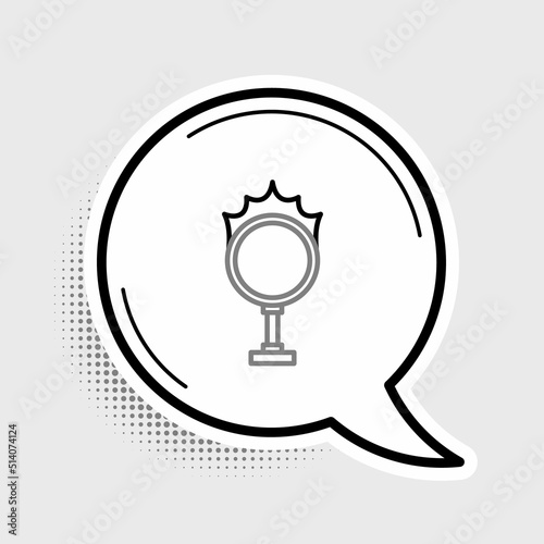 Line Circus fire hoop icon isolated on grey background. Ring of fire flame. Round fiery frame. Colorful outline concept. Vector