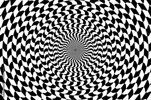 Vector abstract wavy background. Simple illustration with optical illusion, op art.