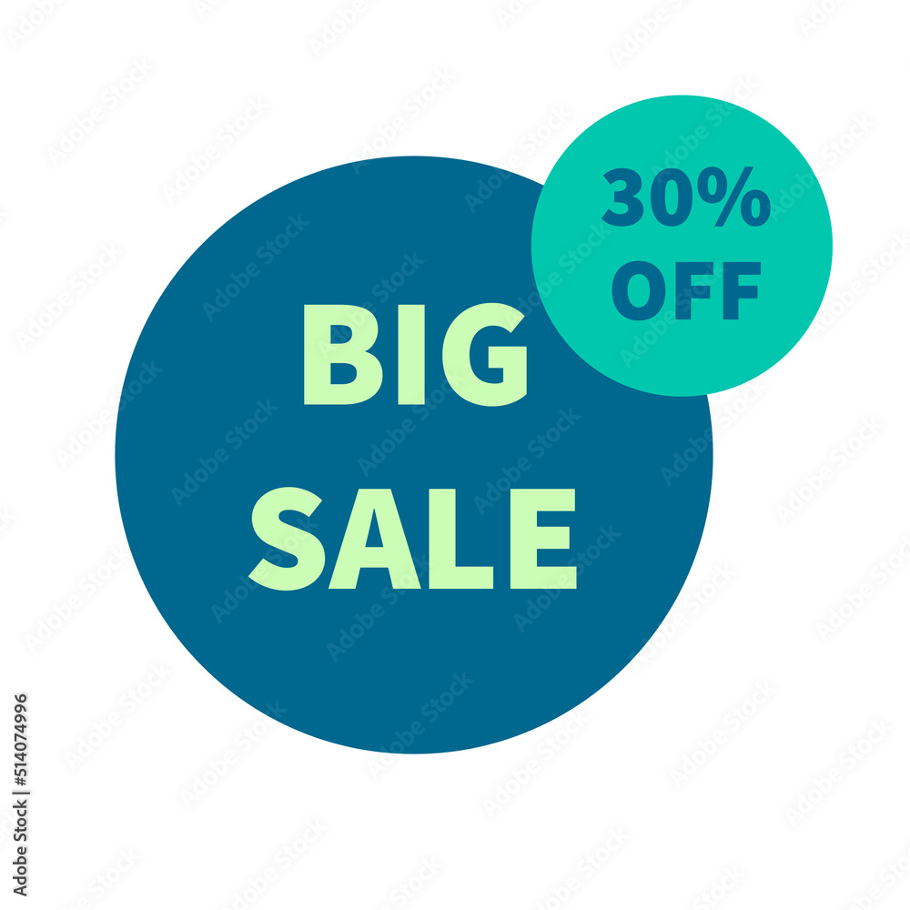 Sale round icon with 30 percent discount banner button isolated on white background. Sale round icon with 30 percent discount banner button isolated on white background.