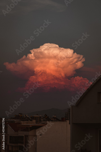 Cloud and sunset in the city