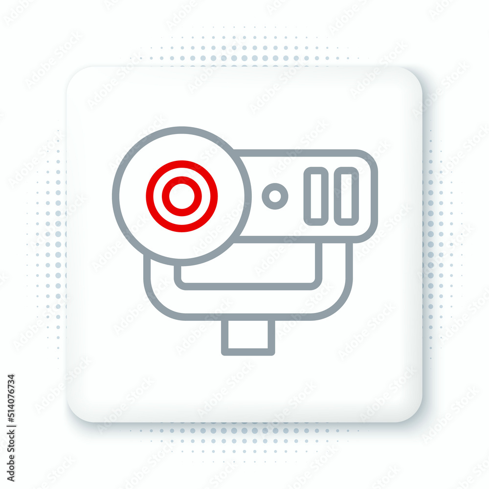 Line Web camera icon isolated on white background. Chat camera. Webcam icon. Colorful outline concept. Vector Line Web camera icon isolated on white background. Chat camera. Webcam icon. Colorful outline concept. Vector