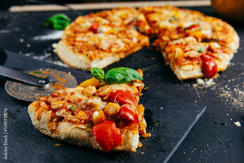 Italian pizza with mozzarella 
