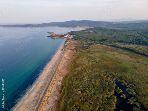 Aerial view of The Driver Beach (Alepu) near resort of Dyuni, Bulgaria photo