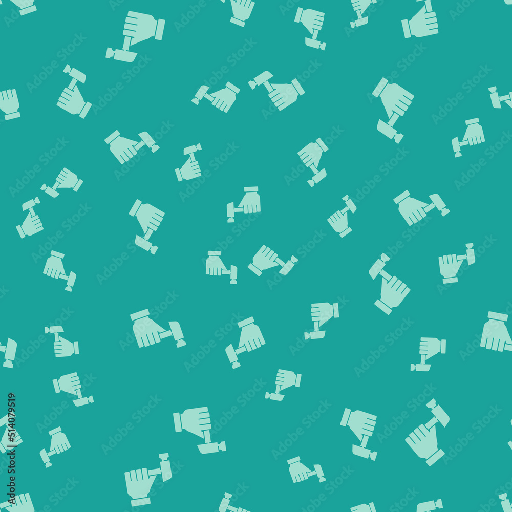 Green Hammer icon isolated seamless pattern on green background. Tool for repair. Vector Green Hammer icon isolated seamless pattern on green background. Tool for repair. Vector