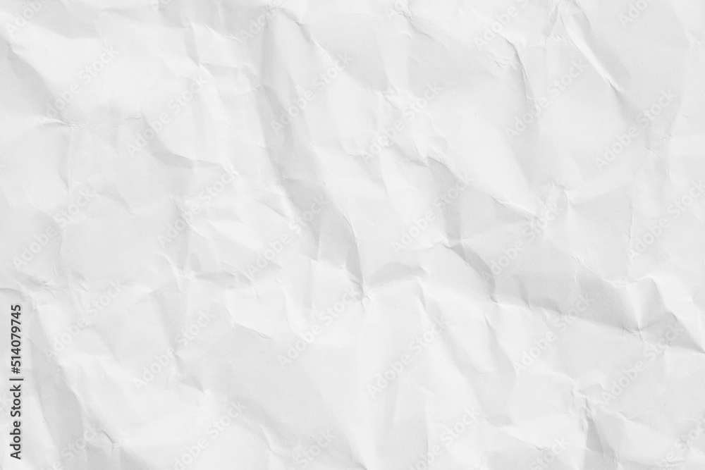 White crumpled paper texture background...