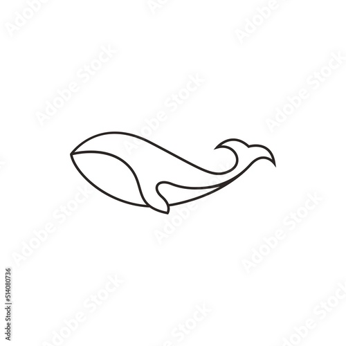 Whale icon logo design illustration template