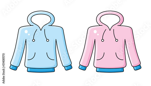 Pink and blue hoodie sweatshirt isolated vector