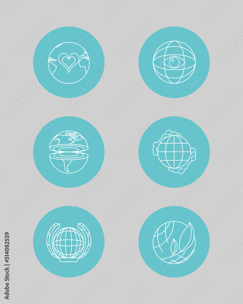Fototapeta premium icon collection world