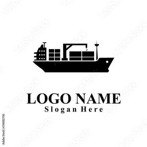 Ship-themed vector logo suitable for marine companies