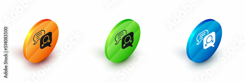 Isometric Gender equality icon isolated on white background. Equal pay and opportunity business concept. Circle button. Vector