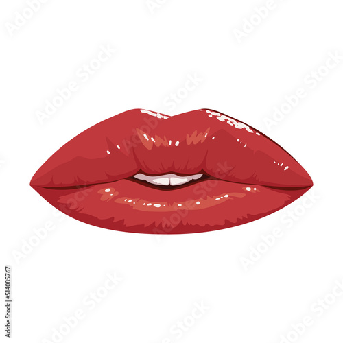 female glossy lips
