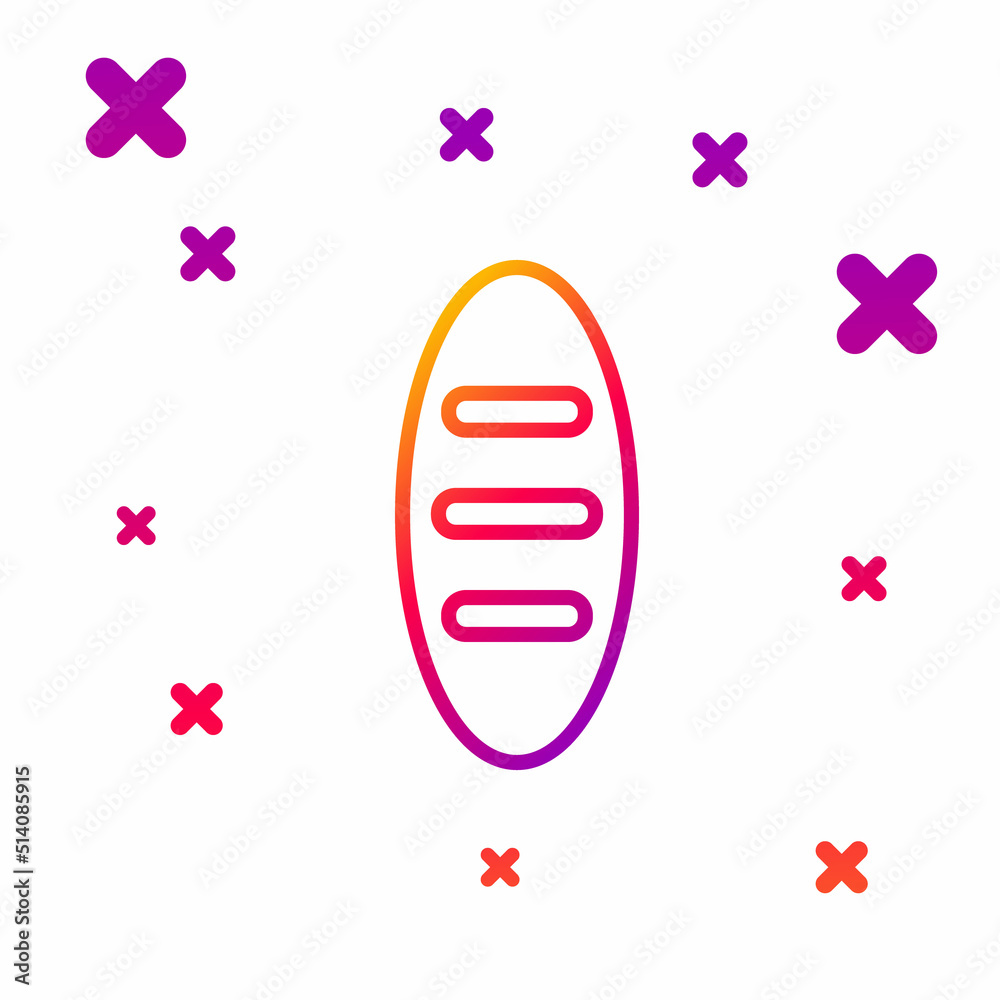 Color line Bread loaf icon isolated on white background. Gradient random dynamic shapes. Vector Color line Bread loaf icon isolated on white background. Gradient random dynamic shapes. Vector