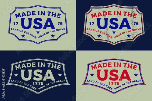 United States Logo Text Design Emblem Badge Variations