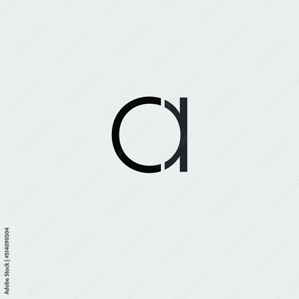 Creative Professional Trendy and Minimal Letter CA AC Logo Design in Black and White Color, Initial Based Alphabet Icon Logo in Editable Vector Format
