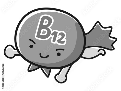 ビタミンB12のキャラクターのイラスト