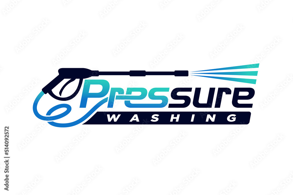 Pressure Washing lettering logo, Pressure Washing logo