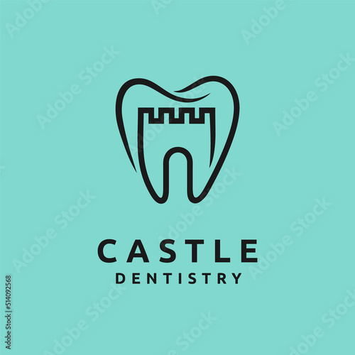 Castle logo with dentistry concept