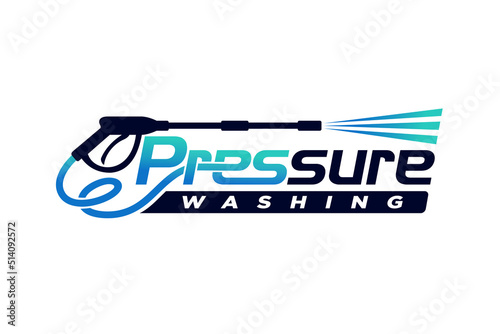 Pressure Washing lettering logo, Pressure Washing logo